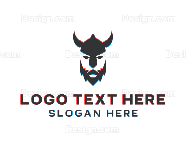 Viking Man Anaglyph Logo