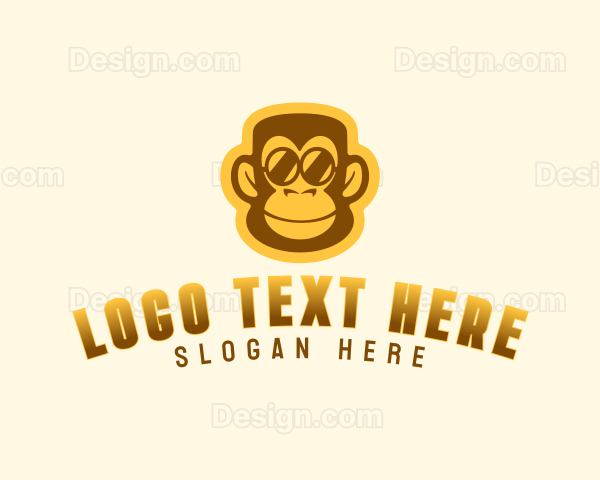 Monkey Sunglasses Mascot Logo