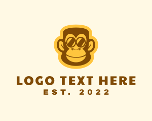 Monkey Sunglasses Mascot logo