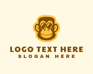 Monkey Sunglasses Mascot Logo