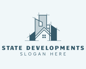 Property Developer Blueprint logo design