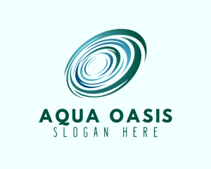 Radial Ocean Wave whirlpool  logo design