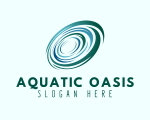 Radial Ocean Wave whirlpool  logo design