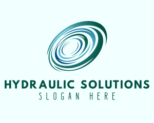 Radial Ocean Wave whirlpool  logo design