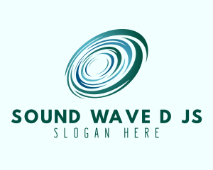 Radial Ocean Wave whirlpool  logo design