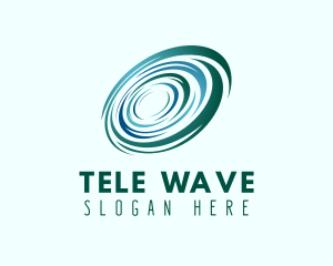 Radial Ocean Wave whirlpool  logo design