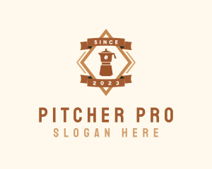 Hipster Espresso Coffee Pitcher logo design