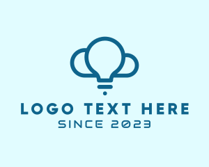 Digital Light Bulb Cloud  logo