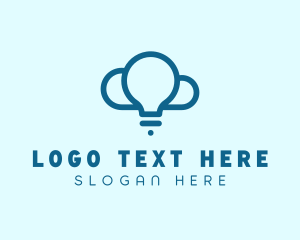 Digital Light Bulb Cloud  logo