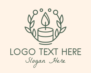 Botanical Flame Candle  logo design