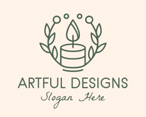 Botanical Flame Candle  logo design