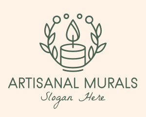 Botanical Flame Candle  logo design