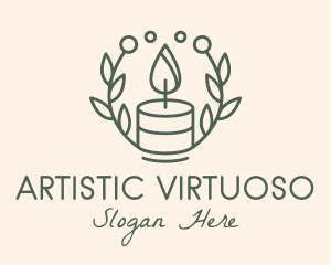 Botanical Flame Candle  logo design