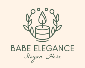 Botanical Flame Candle  logo design