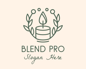 Botanical Flame Candle  logo design