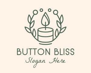 Botanical Flame Candle  logo design