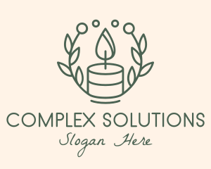 Botanical Flame Candle  logo design