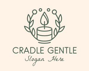 Botanical Flame Candle  logo design