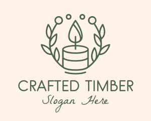 Botanical Flame Candle  logo design