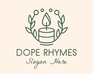 Botanical Flame Candle  logo design