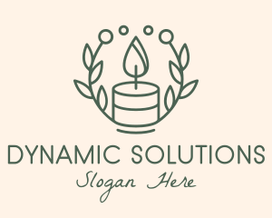 Botanical Flame Candle  logo design