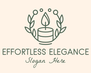 Botanical Flame Candle  logo design