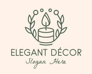 Botanical Flame Candle  logo design