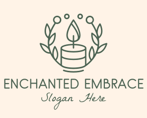 Botanical Flame Candle  logo design