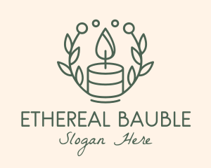 Botanical Flame Candle  logo design