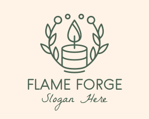 Botanical Flame Candle  logo design