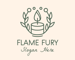 Botanical Flame Candle  logo design