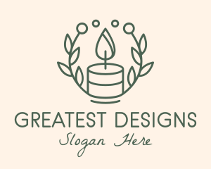 Botanical Flame Candle  logo design