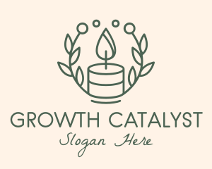 Botanical Flame Candle  logo design