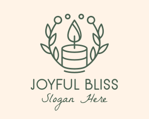 Botanical Flame Candle  logo design