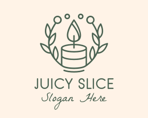 Botanical Flame Candle  logo design