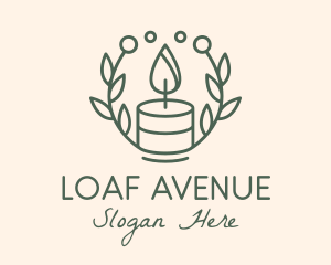 Botanical Flame Candle  logo design