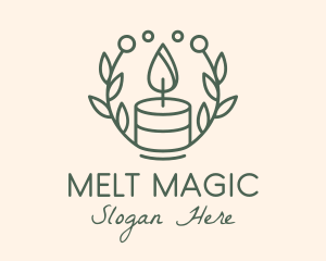 Botanical Flame Candle  logo design