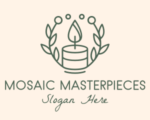 Botanical Flame Candle  logo design