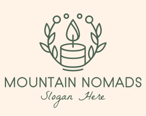 Botanical Flame Candle  logo design