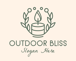 Botanical Flame Candle  logo design