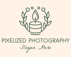 Botanical Flame Candle  logo design