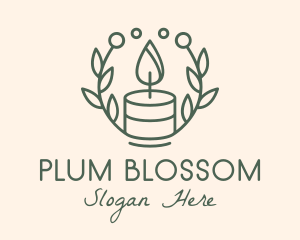 Botanical Flame Candle  logo design