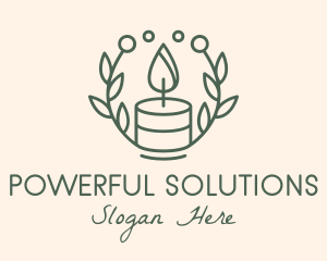 Botanical Flame Candle  logo design