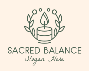 Botanical Flame Candle  logo design