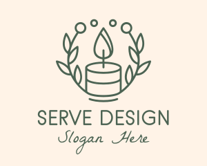 Botanical Flame Candle  logo design