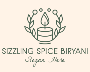 Botanical Flame Candle  logo design