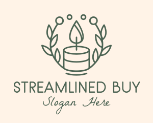 Botanical Flame Candle  logo design