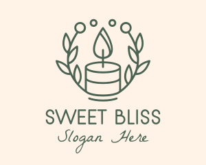 Botanical Flame Candle  logo design