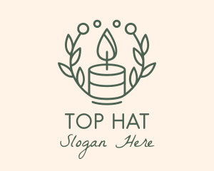 Botanical Flame Candle  logo design