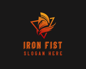 Medieval Spartan Soldier logo design